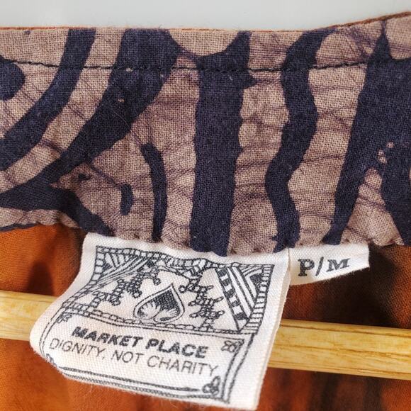 Market Place Not Charity Orange and Black button up lightweight button up - Picture 5 of 6